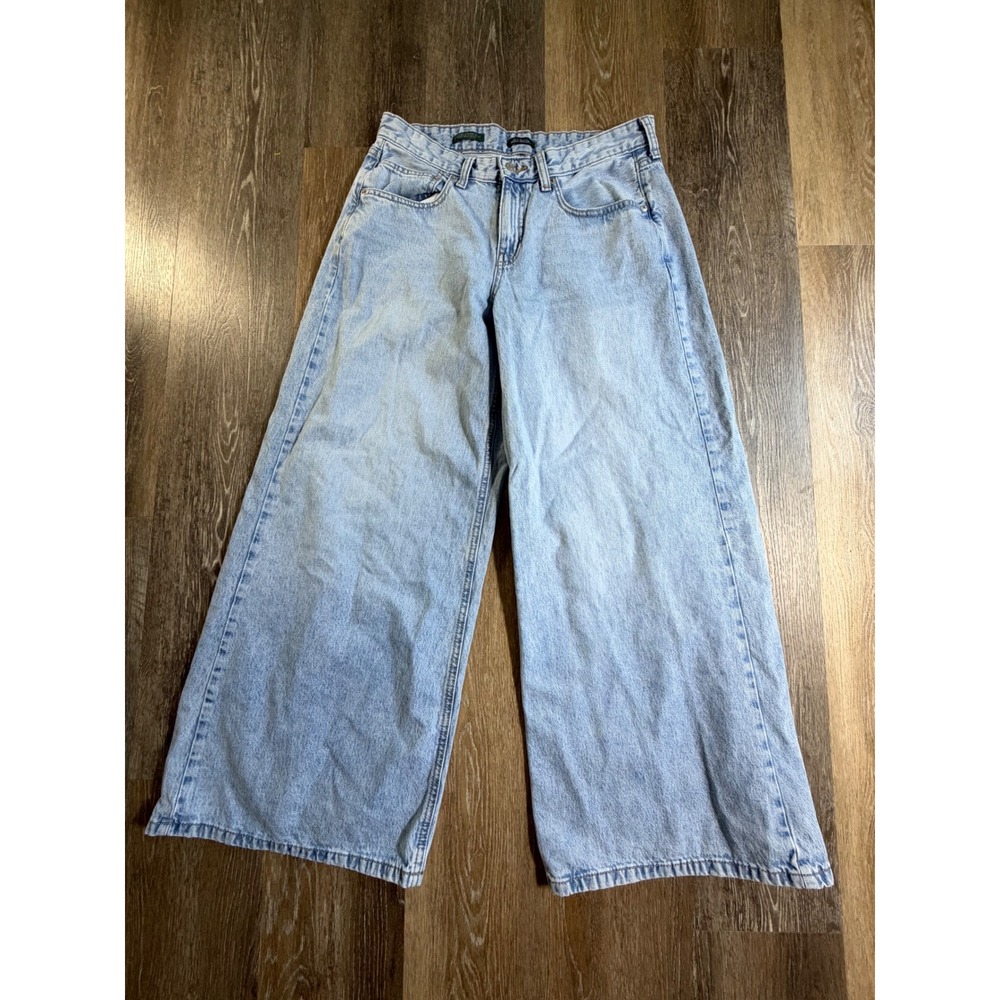 Wild Fable Wide Leg Jeans Womens 15.5" Light Blue Low Rise Baggy Denim 5453